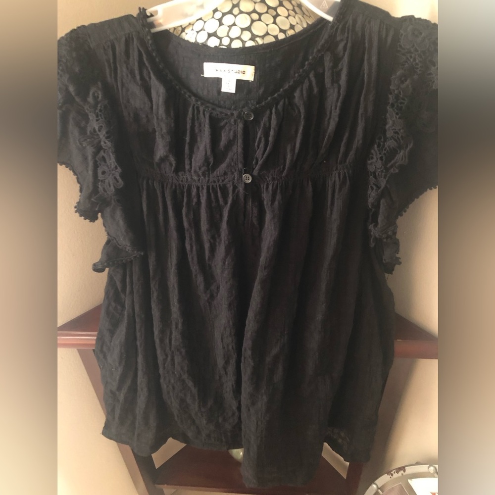 Max Studio Flutter Sleeve Top
